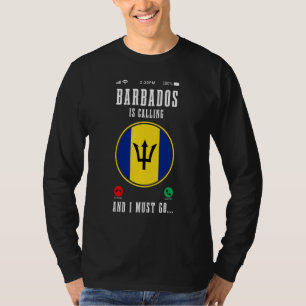 T-shirt La Barbade appelle et je dois y aller Drapeau bar