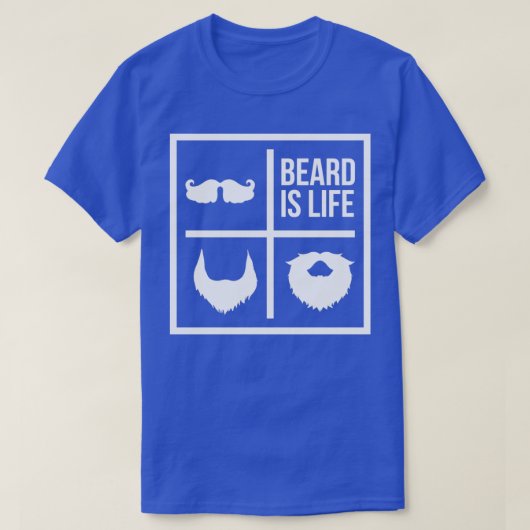 T-shirt La barbe est la vie Moustache (Design devant)