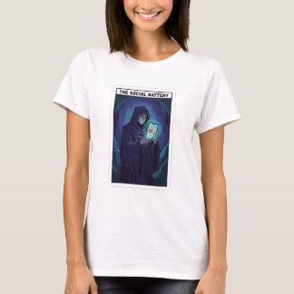 T-shirt La batterie sociale Humour introverti | Faible éne