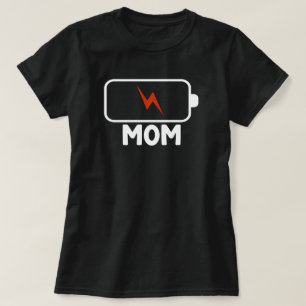 T-shirt La Batterie Vide de Maman Drôle Femmes Famille