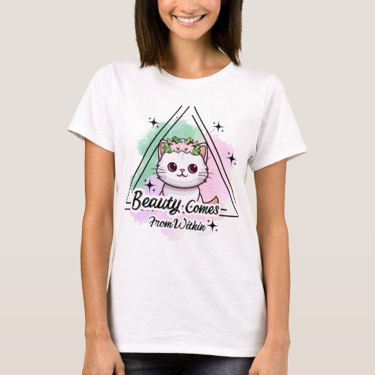 T-shirt La beauté dans le graphique de chats (Devant)