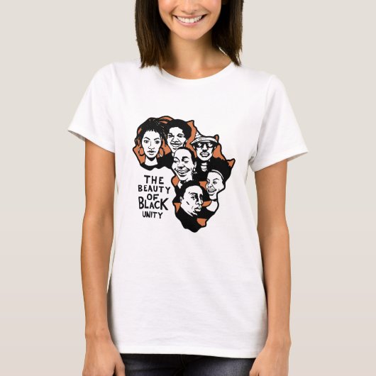 T-shirt La beauté de l'unité noire Mois de l'histoire noir (Devant)