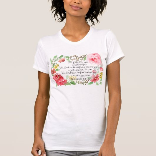T-shirt La bénédiction | Art Écriture | Numéros 6:24-26 (Devant)