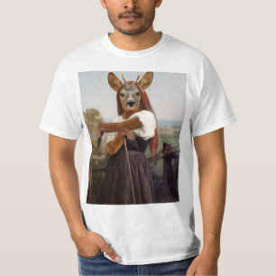 T-shirt La bergère des cerfs les plus sèches de Bouguereau
