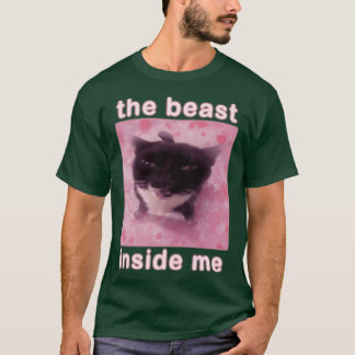 T-shirt La bête en moi Mème de chat drôle en famille