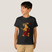 T-shirt La BG chiot Brown jouant le violoncelle (Devant entier)