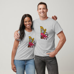 T-shirt La BG poulpe jouant la chemise d'harpe
