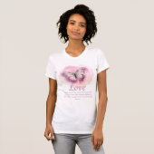 T-shirt La Bible chrétienne des femmes Verse Papillon :Amo (Devant entier)