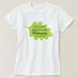 T-shirt La Bible de Thanksgiving Verse Olive Green Leaf Au