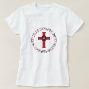 T-shirt La Bible Verse Donne-Nous Ce Jour Cadre Croix Mono