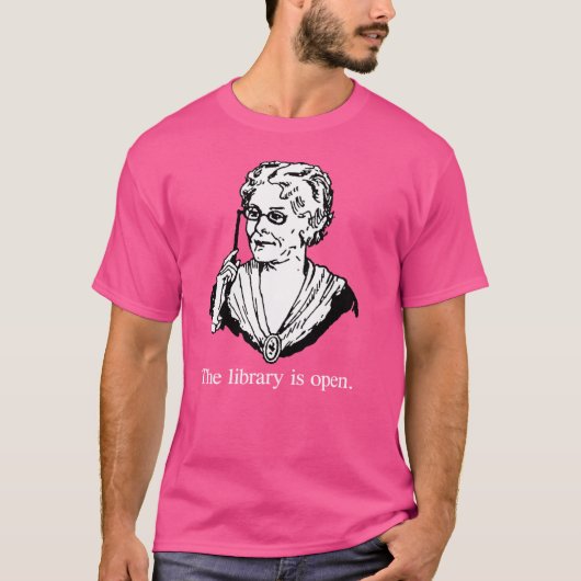 T-shirt La bibliothèque est ouverte (Devant)