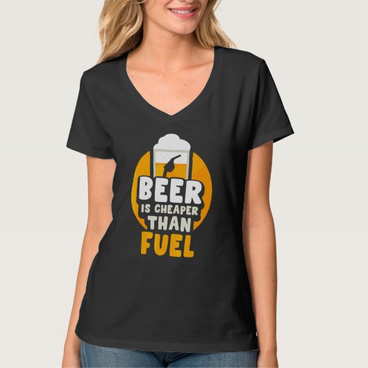 T-shirt La Bière Est Moins Chère Que Les Prix De Pompe À C (Devant)