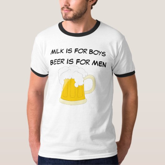 T-shirt La bière est pour les hommes (Devant)
