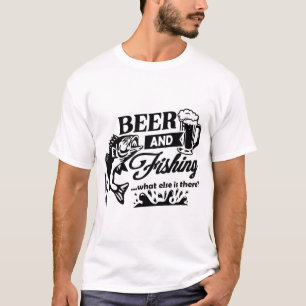 T-shirt La bière et la pêche-quoi-d'autre-est-il-là