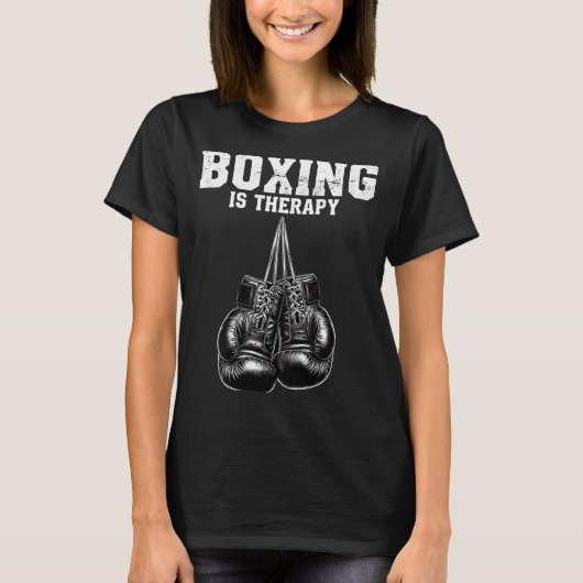 T-shirt La boxe est une thérapie (Devant)