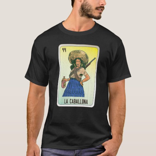 T-shirt La Caballona Mexican Slang Lottery Bingo Cards (Devant)
