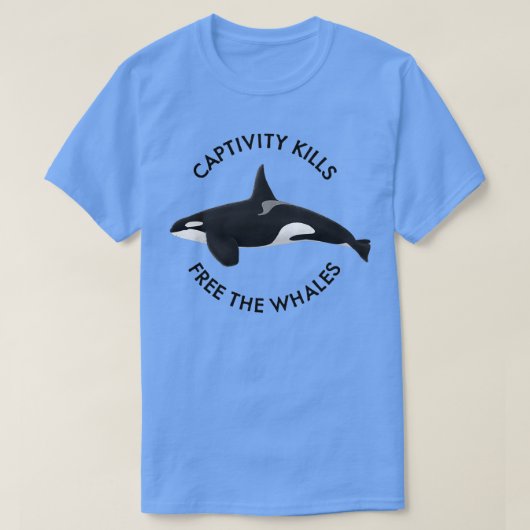 T-shirt La Captivité Tue Libérer Les Baleines Orques (Design devant)