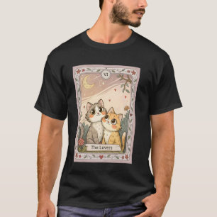 T-shirt La carte de tarot cosy des Amoureux Mignon Chat Ro