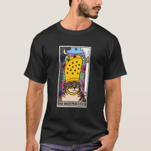 T-shirt La carte de tarot de la grande prêtresse chat noir