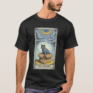T-shirt La carte de tarot de l'Ermite Chat dans une boîte 
