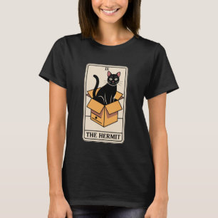 T-shirt La carte de tarot de l'Ermite Chat dans une boîte