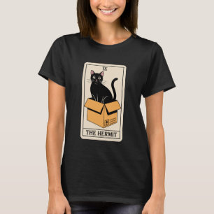 T-shirt La carte de tarot de l'Ermite Chat dans une boîte