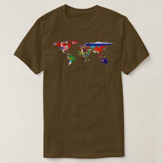 T-shirt La carte du drapeau mondial (Design devant)