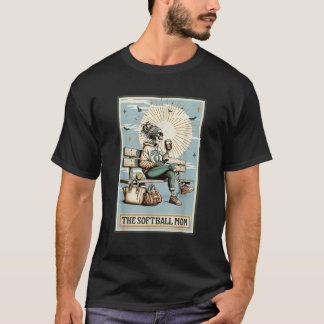 T-shirt La carte Tarot de maman Softball Skeleton Coffee M