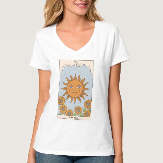 T-shirt La carte tarot Sun moderne Major Arcana  (Devant)