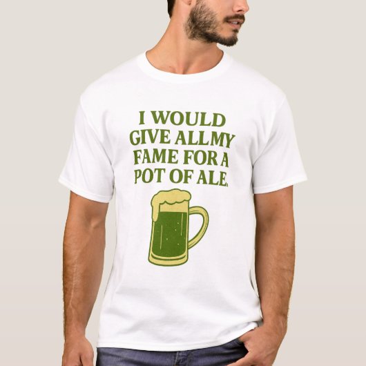 T-shirt La célébrité pour un pot de bière (Devant)
