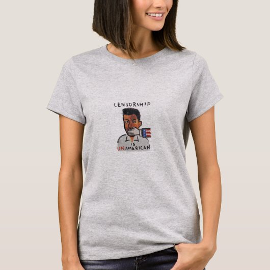 T-shirt La censure n'est pas américaine (Devant)