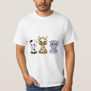 T-shirt La chemise de vache de girafe d'hippopotame de