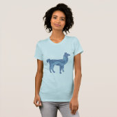 T-shirt La chemise des femmes bleues de lama (Devant entier)