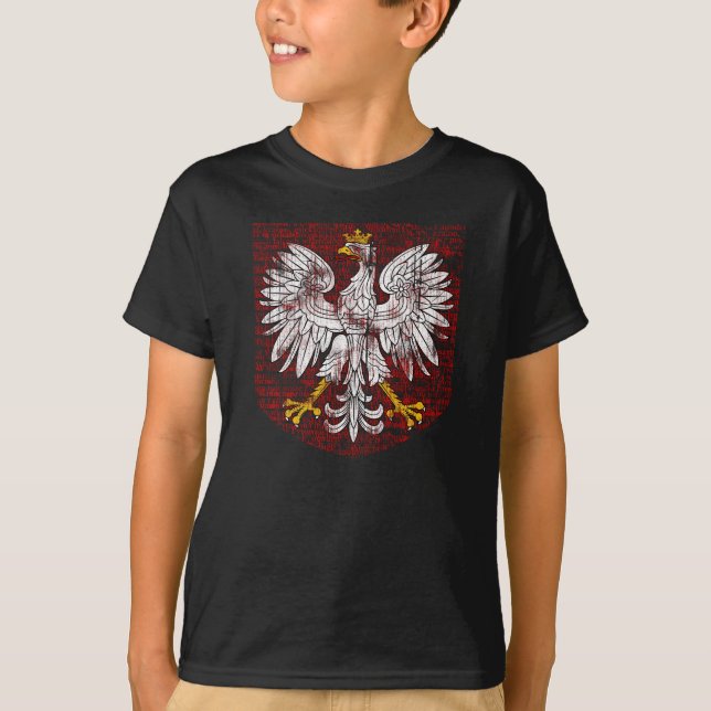 T-shirt La chemise foncée des enfants polonais d'Eagle (Devant)