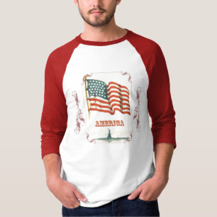 T-shirt La chemise vintage des hommes de drapeau américain