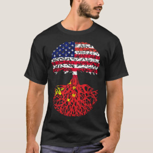 T-shirt La Chine - Les Chinois Enracinent Le Drapeau Du Ci