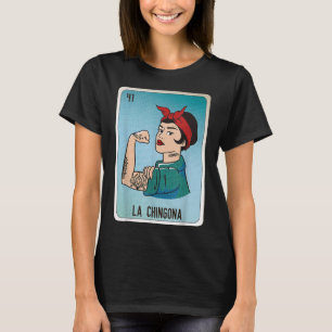 T-shirt La Chingona Mexicaine Slang Chicano Bingo Cartes