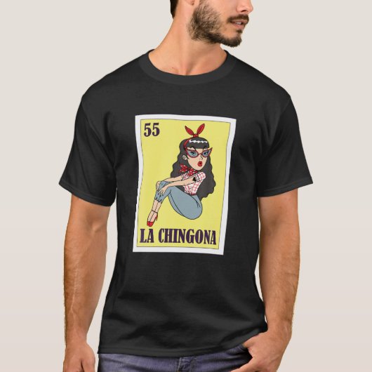 T-shirt La Chingona Mexican Lottery, Bingo Card Game (Devant)