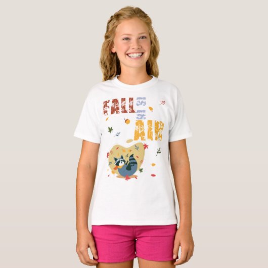 T-shirt La Chute Est En Air Avec Le Raccoon En Échange (Devant entier)