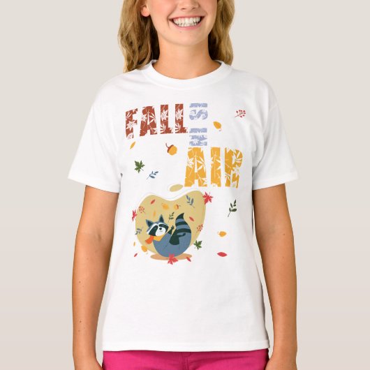 T-shirt La Chute Est En Air Avec Le Raccoon En Échange (Devant)