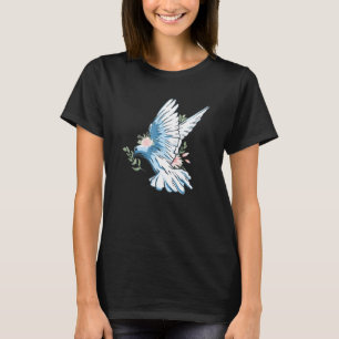 T-shirt La colombe de la paix aux fleurs