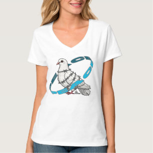T-shirt La colombe de la paix dans Barbed Wire Embrace