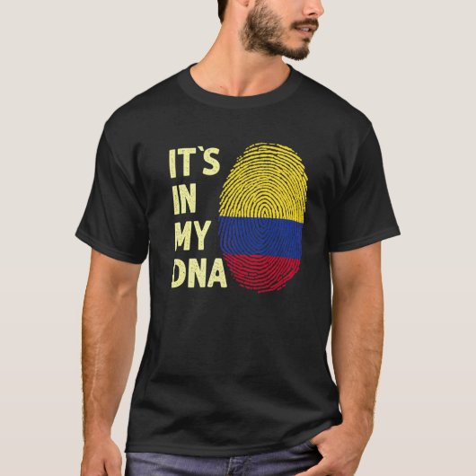 T-shirt La Colombie Dans Mon Adn L'Équipe Drapeau Colombie (Devant)