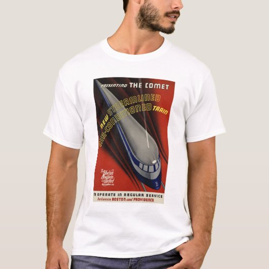 T-shirt LA COMET Boston & Providence America Railways Ad (Devant)