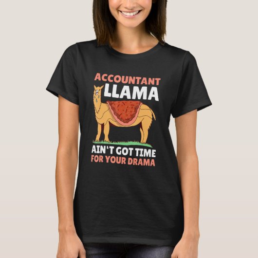 T-shirt La comptable Llama n'a pas le temps pour le Drama (Devant)