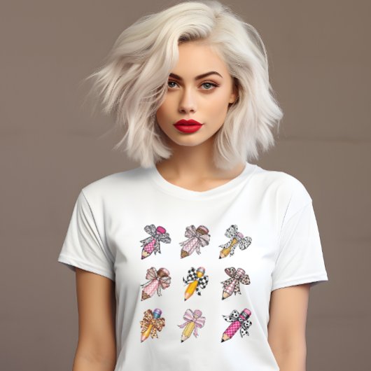 T-shirt La coquette de l'enseignant incline les crayons ve