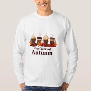 T-shirt La couleur de l'automne Citrouille Spice Coffee Au