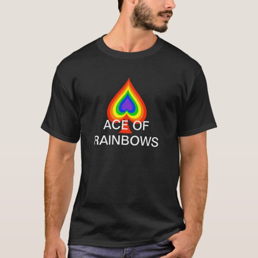 T-shirt La coutume de gay pride d'arc-en-ciel d'as de (Devant)