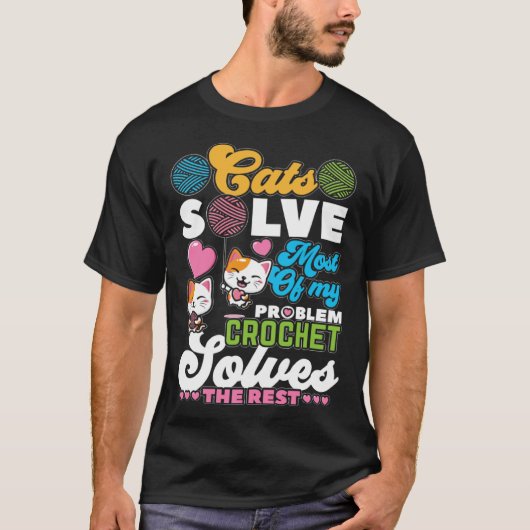 T-shirt La couture de patchwork de chat et les chats résol (Devant)