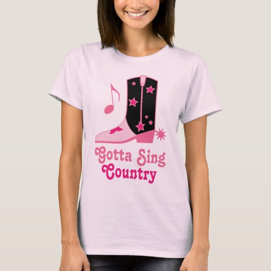 T-shirt La cow-girl a obtenu de chanter le cadeau de pays (Devant)